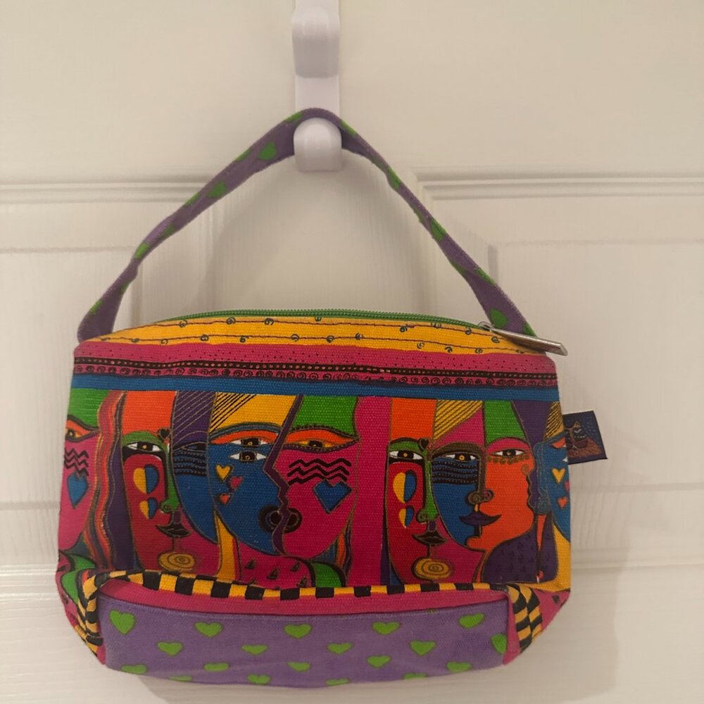 [SOLD] Vintage Laurel Burch Abstract Faces Purse - Picture 2 of 6